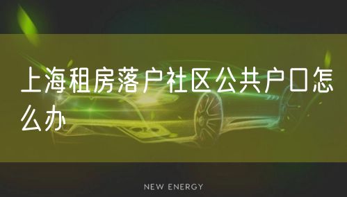 上海租房落户社区公共户口怎么办