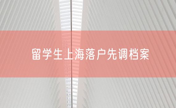 留学生上海落户先调档案