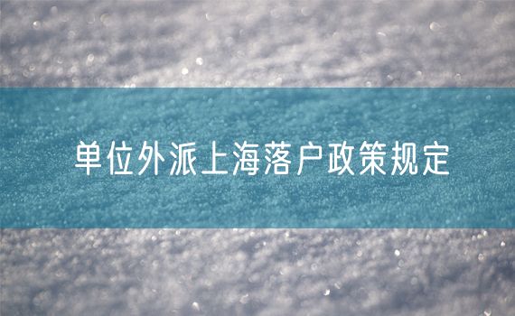 单位外派上海落户政策规定