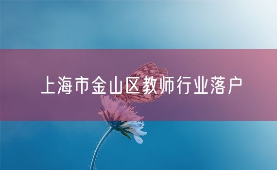 上海市金山区教师行业落户