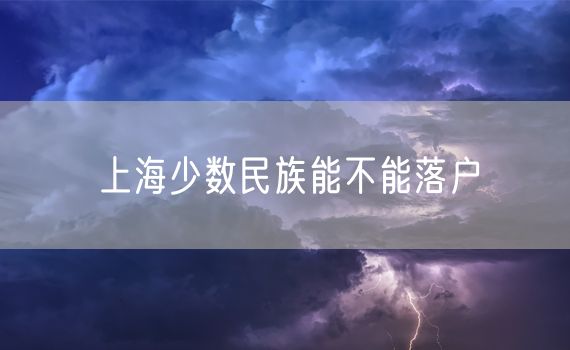 上海少数民族能不能落户