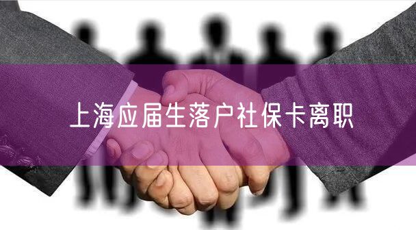 上海应届生落户社保卡离职