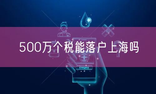 500万个税能落户上海吗