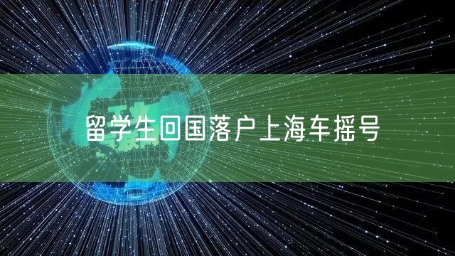 留学生回国落户上海车摇号