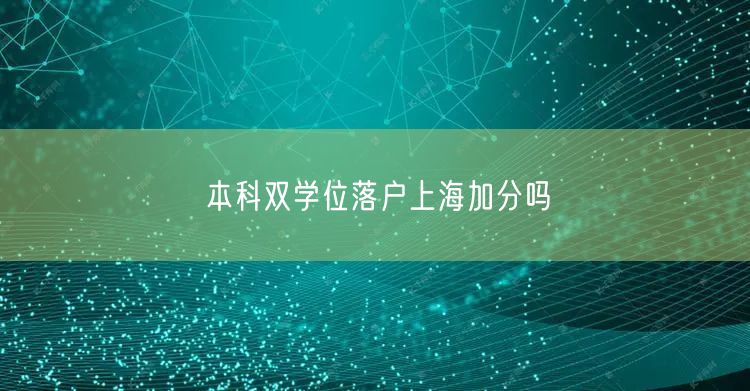 本科双学位落户上海加分吗