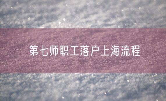 第七师职工落户上海流程