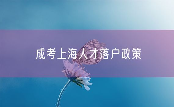 成考上海人才落户政策