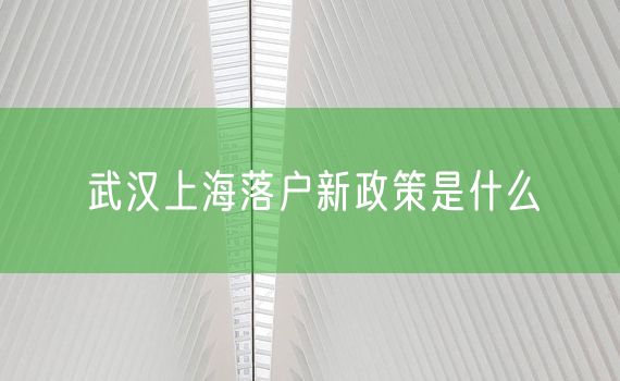 武汉上海落户新政策是什么