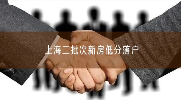 上海二批次新房低分落户