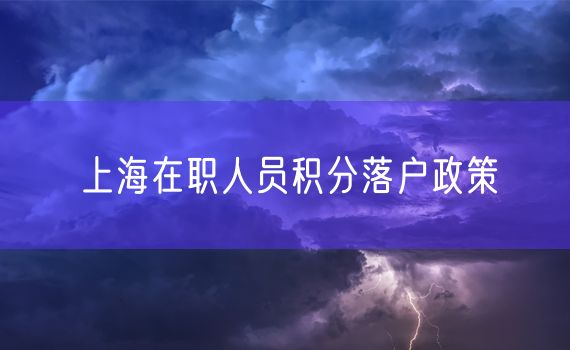 上海在职人员积分落户政策