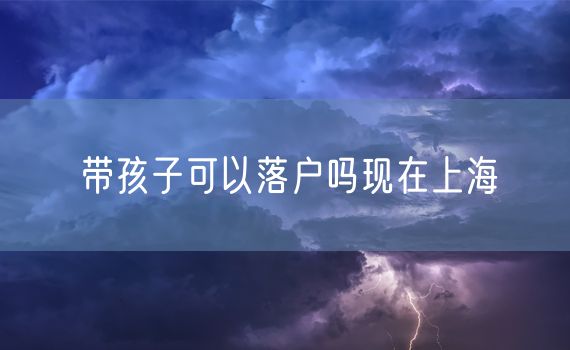 带孩子可以落户吗现在上海