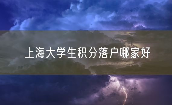 上海大学生积分落户哪家好