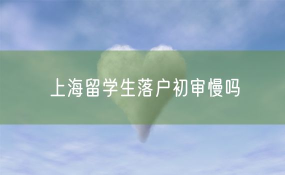 上海留学生落户初审慢吗