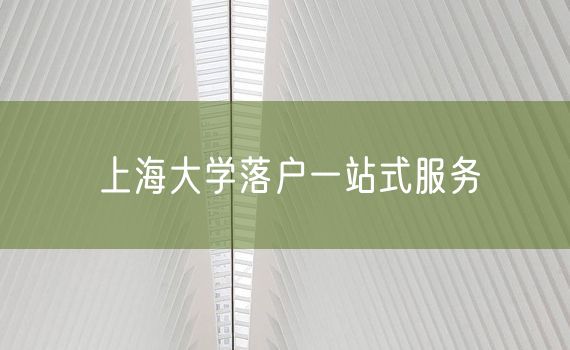 上海大学落户一站式服务