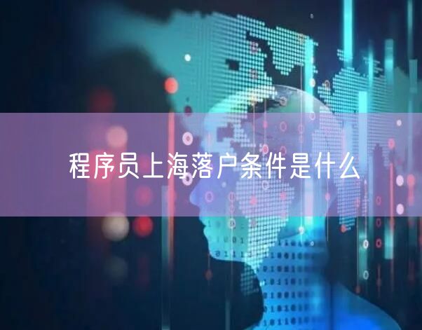 程序员上海落户条件是什么