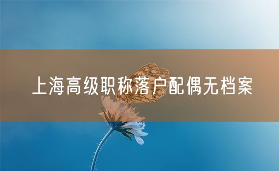 上海高级职称落户配偶无档案