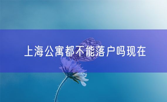 上海公寓都不能落户吗现在