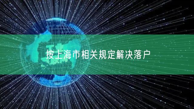 按上海市相关规定解决落户