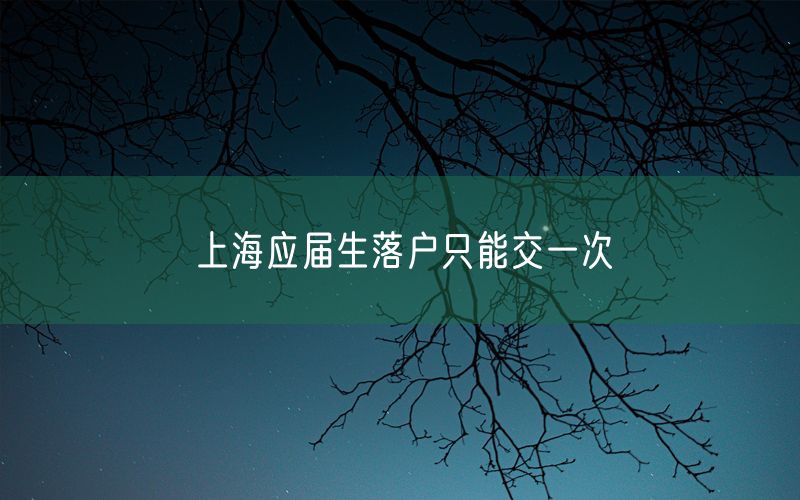 上海应届生落户只能交一次