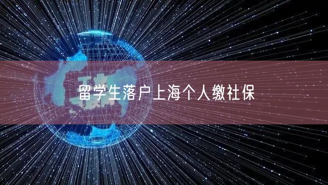 留学生落户上海个人缴社保