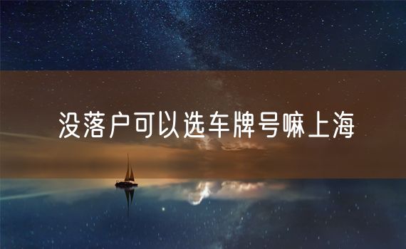 没落户可以选车牌号嘛上海