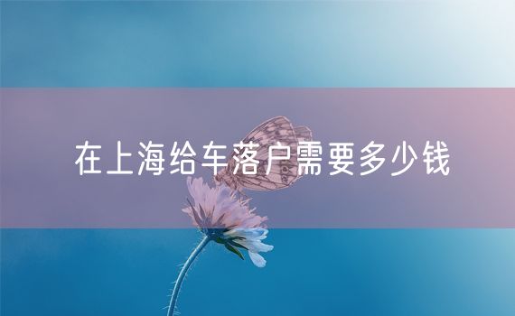 在上海给车落户需要多少钱