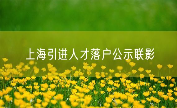 上海引进人才落户公示联影