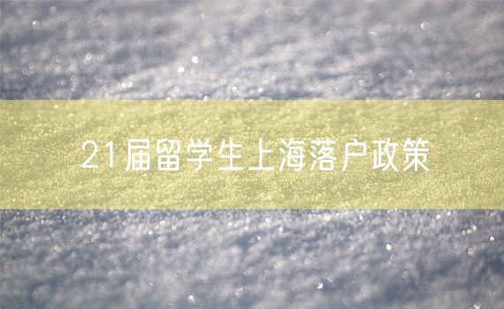 21届留学生上海落户政策