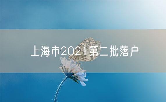 上海市2021第二批落户