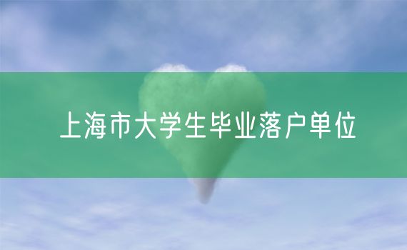 上海市大学生毕业落户单位