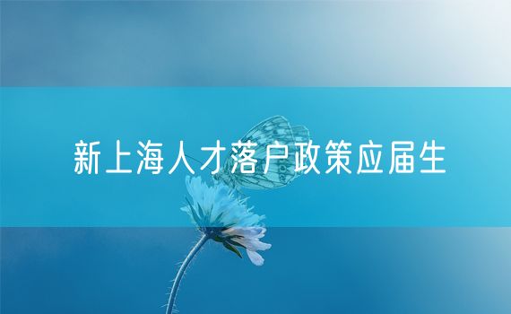 新上海人才落户政策应届生