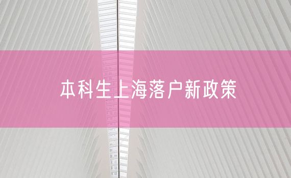 本科生上海落户新政策