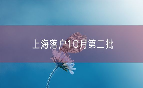 上海落户10月第二批