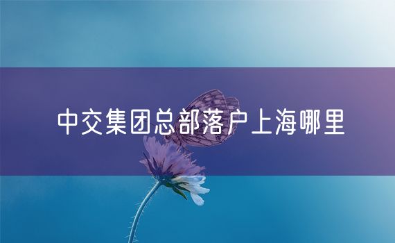 中交集团总部落户上海哪里