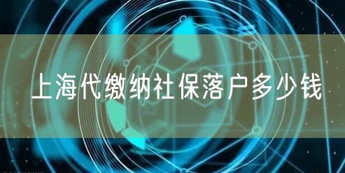 上海代缴纳社保落户多少钱