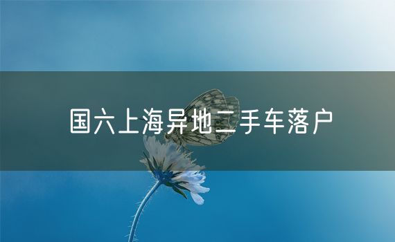 国六上海异地二手车落户