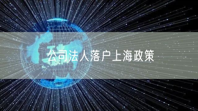 公司法人落户上海政策