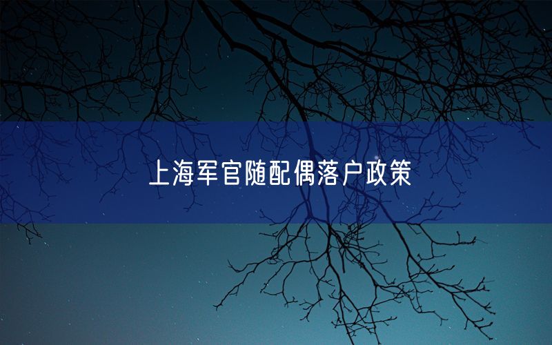 上海军官随配偶落户政策