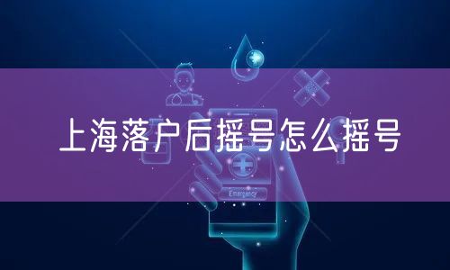 上海落户后摇号怎么摇号