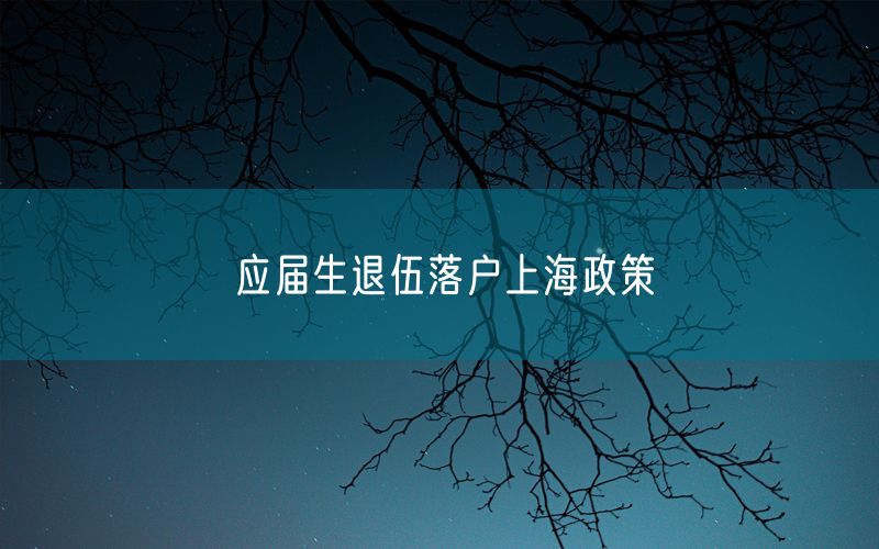 应届生退伍落户上海政策