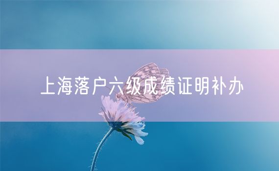 上海落户六级成绩证明补办