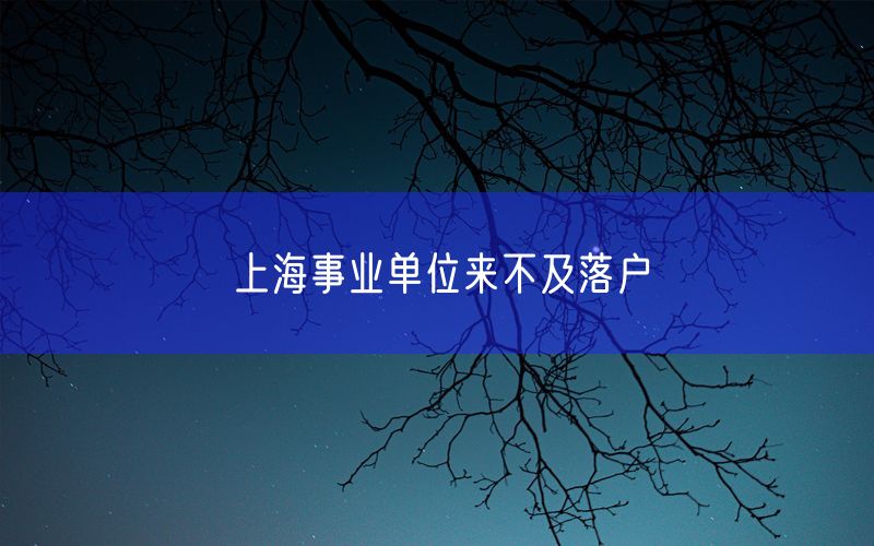 上海事业单位来不及落户