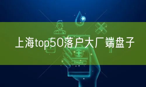 上海top50落户大厂端盘子