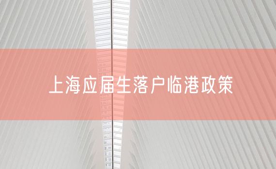 上海应届生落户临港政策