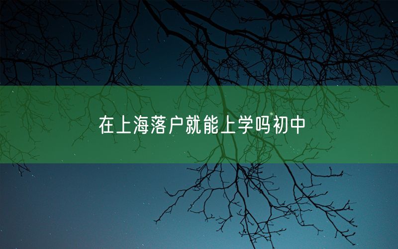 在上海落户就能上学吗初中