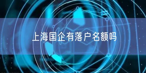 上海国企有落户名额吗