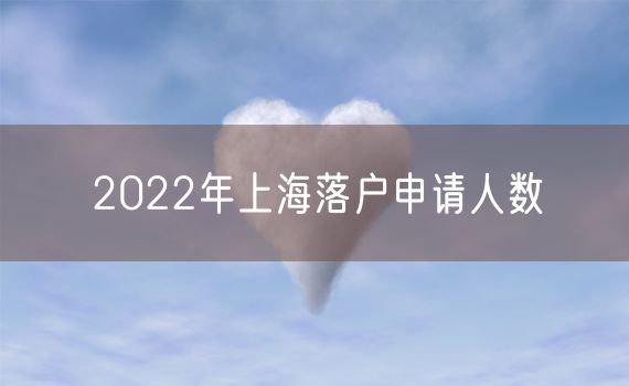 2022年上海落户申请人数