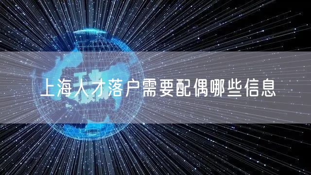 上海人才落户需要配偶哪些信息