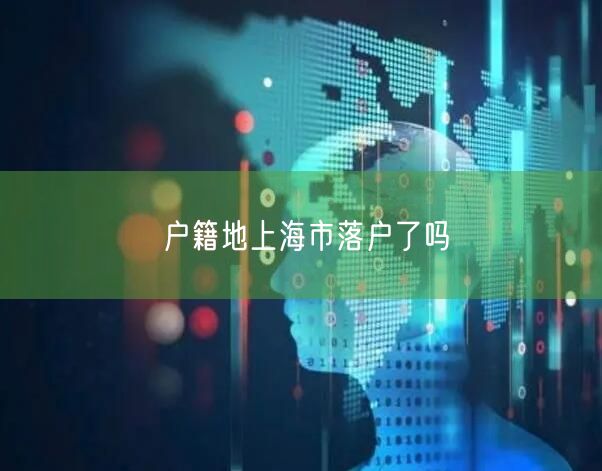 户籍地上海市落户了吗