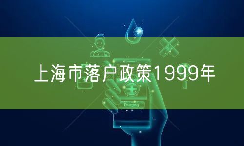 上海市落户政策1999年